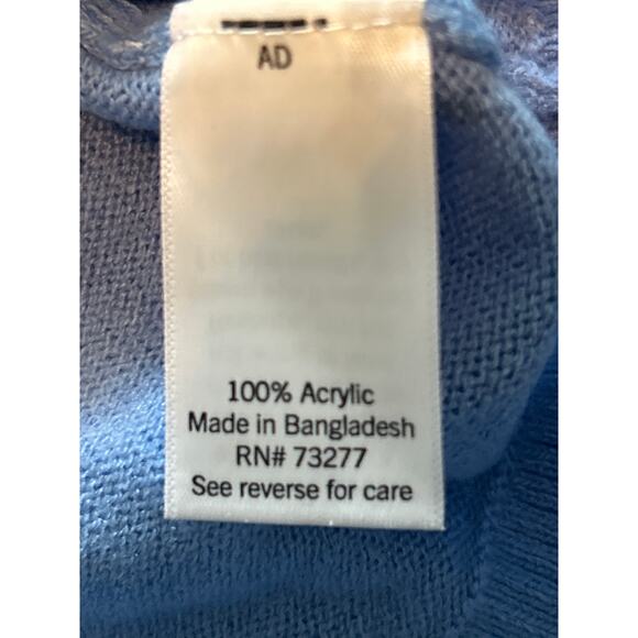 GUC Croft & Barrow Medium Blue Color Sweater Swiss Dots Crew Neck Size 4X - Picture 4 of 6